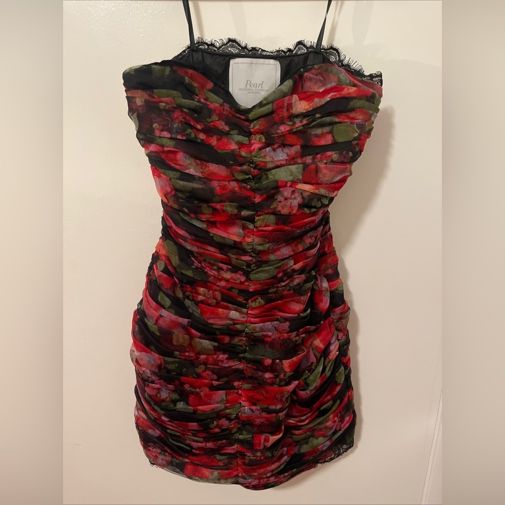 Pearl Georgina Chapman Dress Floral Lace Cocktail Nighttime